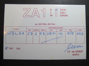 10179 Amateur Radio QSL Card TIRANA ALBANIA-