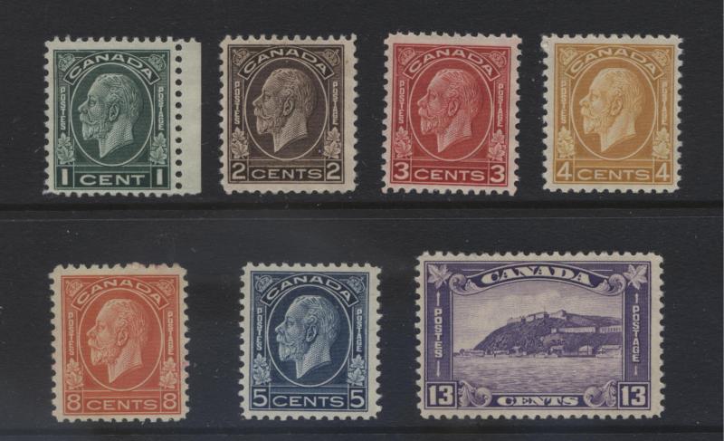 Canada - Scott 195-201 - KGV-Definitives -1932 MVLH -Set of 7 Stamps