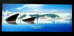 *FREE SHIP Gibraltar Cruise Ships III 2007 Transport Vehicle (ms) MNH