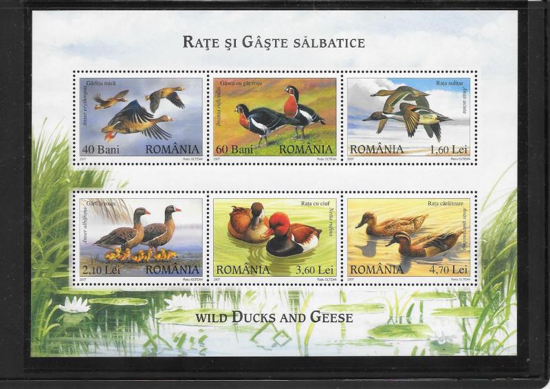 BIRDS - ROMANIA #49743a -DUCKS  MNH