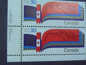 CANADA # 916--MINT/NH--CORNER MARGIN BLOCK OF 4---NEW CONSTITUTION---1982