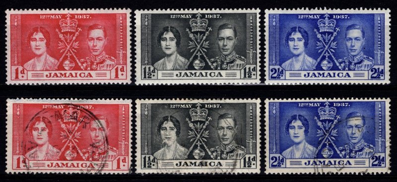 Jamaica 1937 George VI Coronation, Set [Unused/Used]