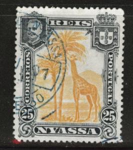 Nyassa Scott 31 Used African Animal Giraffe stamp from 1901 set