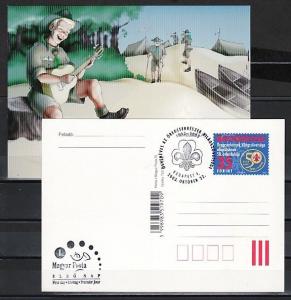 Hungary, 2003 issue. Scouting Postal Card.  Both sides shown.