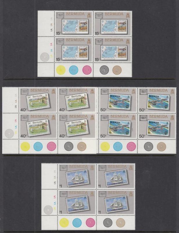 BERMUDA # 504-507+510-518 VF-MNH TRAFFIC LIGHTS PLATE BLOCKS +SINGLES CV $132