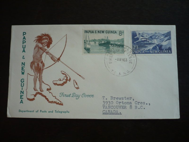 Postal History - Papua New Guinea - Scott# 157,160 - First Day Cover