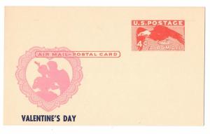 UXC1 Valentine Cachet 4c Eagle Aiir Mail Unused Postal Card