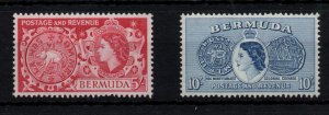 Bermuda QEII 1953 5/- & 10/- mint LHM SG148-149 WS46017