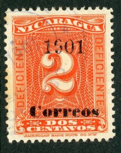 Nicaragua 1904 Postage Due Date at Top Scott 174v VFU F595 ⭐⭐⭐⭐⭐⭐