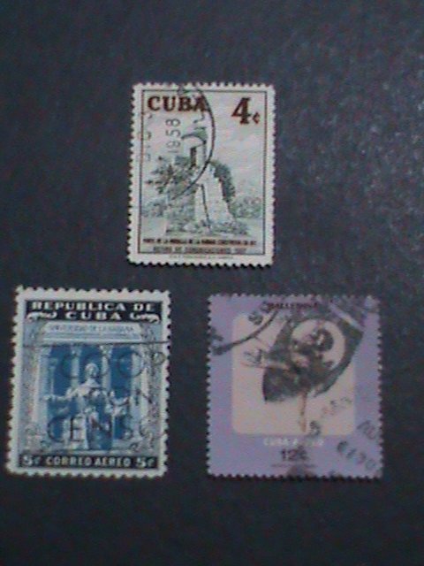 ​CUBA  3 ALMOST 80 YEARS OLD- VERY OLD USED CUBA-STAMP WE SHIP TO WORLD WIDE