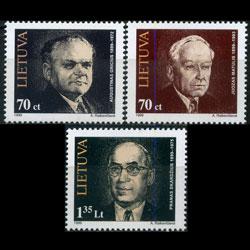 LITHUANIA 1999 - Scott# 624-6 Famous Persons Set of 3 NH