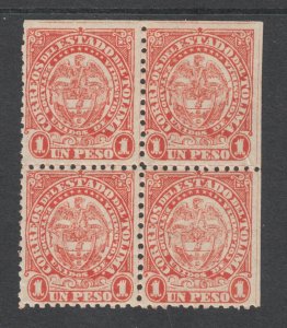 Colombia, Tolima Sc 39 MNH.1886 1p vermillion Long Wing Condor, fresh block of 4