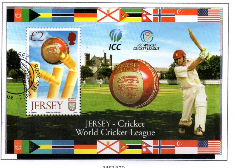 Jersey Sc 1326 2008 Cricket Tournament stamp sheet used