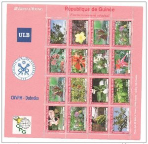2007 Guinea Plant Environment Flora Flüten Flowers Block of 16-