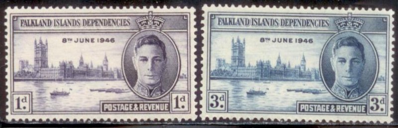 Falkland Islands 1946 SC# 1L9-10 MNH-OG E35