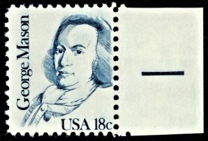 US 1858 MNH VF 18 Cent George Mason Statesman Overall Tagging