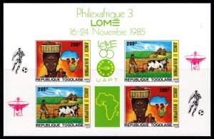 Togo 1985 Sc#1317a COWS FAUNA-FRUIT BASKET PHILEXAFRICA DELUXE SOUVENIR MNH