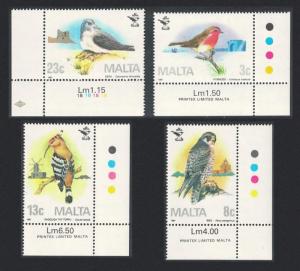 Malta Birds Ornithological Society 4v Corners SG#796-799