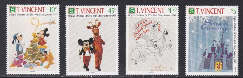 St. Vincent # 1568 / 1575, Disney Christmas Cards, NH