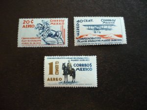 Stamps - Mexico - Scott# C82-C84 - Mint Hinged Set of 3 Stamps