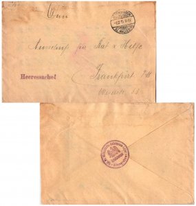 Germany Soldier's Free Mail 1915 Altengrabow, Bz. Magdeburg to Frankfurt with...