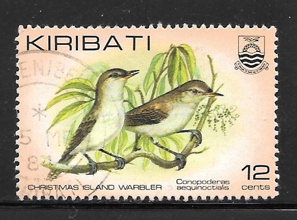 Kiribati 390: 12c Kiritimati Reed Warbler (Acrocephalus aequinoctialis), used...
