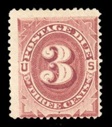 United States, Postage Dues #J24 Cat$67.50, 1891 3c bright claret, unused wit...