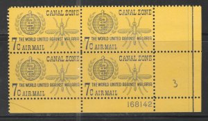 USA/Canal Zone 1962 Sc# C33 MNH VG/F - Plate block of 4
