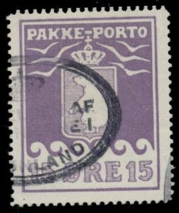 GREENLAND #Q5 (P8C2) 15ore Pakke Porto, officially reperfed at top, used, VF