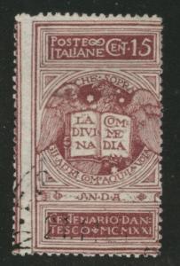 Italy Scott 133 used Dante 1921 stamp CV $20