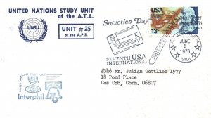 US SPECIAL EVENT CACHET COVER UNITED NATIONS STUDY UNIT OF THE ATA INTERPHIL '76