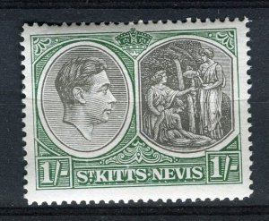 ST. KITTS; 1938 early GVI pictorial issue fine Mint hinged Shade of 1s. value