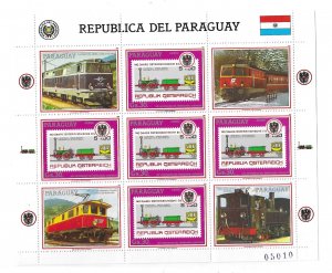 Paraguay 1988 Austrian Railways Trains Sheet Sc C711 MNH C14