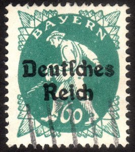 1920, Bavaria 60pf, Used, Nice cented, Sc 263