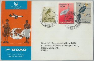 72178 - BURMA - FIRST FLIGHT: London - Nandi to FIJI 1965 - BIRDS - BOAC