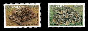 Uganda 1995 - REPTILE DEFINITIVES II - Set of 2 Stamps (Scott #1340-41) - MNH