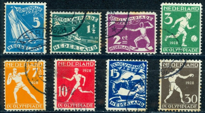 Netherlands Sc# B25-B32 Used (a) 1928 Olympic Games