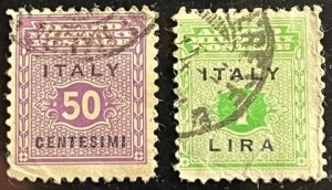 Italy Scott# 1N4, 1N6 Allied Military Used Avg/F Creases Stamps Cat $1.95