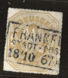 Prussia Scott 27 used nice Frankfurt box cancel martin tear