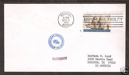 Greece Sc 1009, 1971 PAQUEBOT cover RHMS Amerikanis