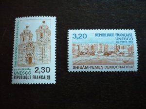 Stamps - France Unesco - Scott# 2041-2042 - Mint Never Hinged Set of 2 Stamps