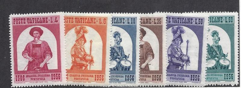 Vatican, 203-08, Swiss Papal Guard - 450th Anniv. Singles, **MNH**