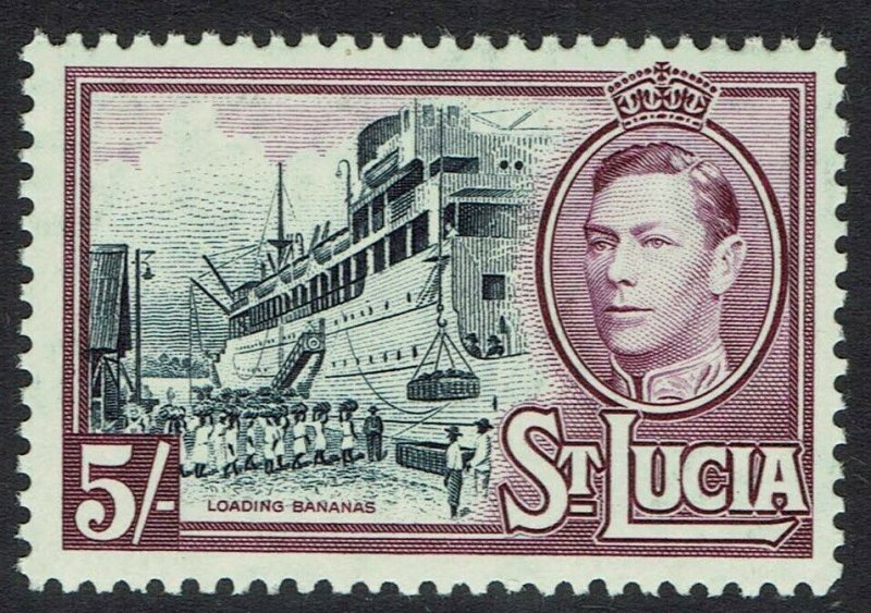 ST LUCIA 1938 KGVI SHIP 5- MNH ** 