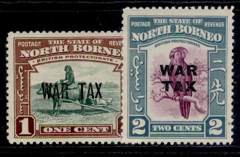 NORTH BORNEO GVI SG318-319, 1941 WAR TAX set, M MINT. Cat £18.