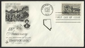 #1130 4c Silver Centennial, Art Craft-Addressed FDC **ANY 5=FREE SHIPPING**