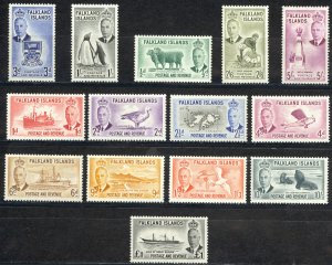 Falkland Islands Sc# 107-120 MH 1952 King George VI Definitives