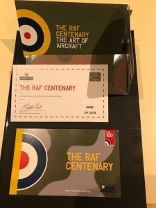 2018 DY25 RAF Centenary Limited Edition Prestige Booklet + Certificate No 0096 