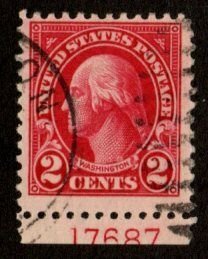 United States #554 used plate number 17687