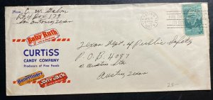 1952 San Antonio TX USA Advertising Cover To Austin Curtiss Candy Company