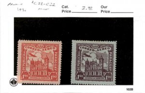 Paraguay, Postage Stamp, #C21-C22 Mint Hinged, 1930 Air Post